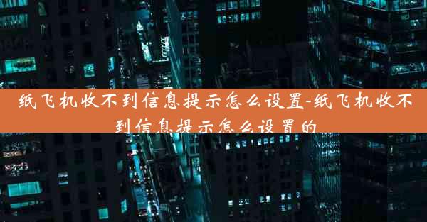 纸飞机收不到信息提示怎么设置-纸飞机收不到信息提示怎么设置的