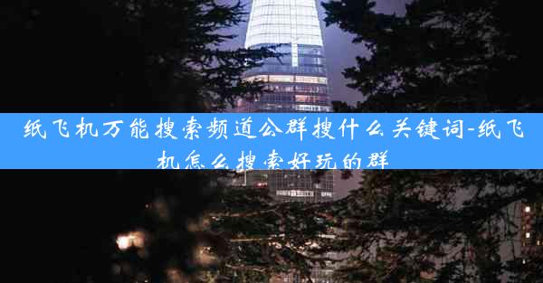 纸飞机万能搜索频道公群搜什么关键词-纸飞机怎么搜索好玩的群